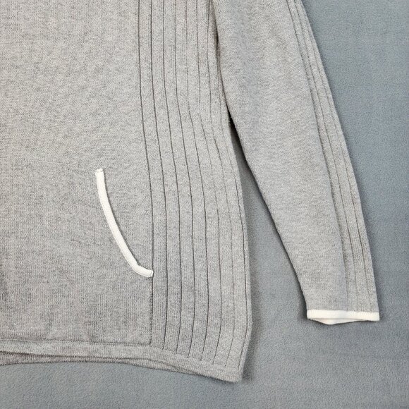 Vintage Tommy Hilfiger Pullover Knit Hoodie Women's Size XL Gray Embroidered - Picture 3 of 9